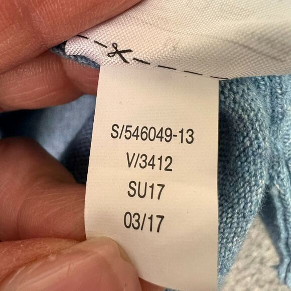 Banana Republic Sweater Men's Size Medium Blue Cotton Lightweight V-Neck Knit - Picture 8 of 8